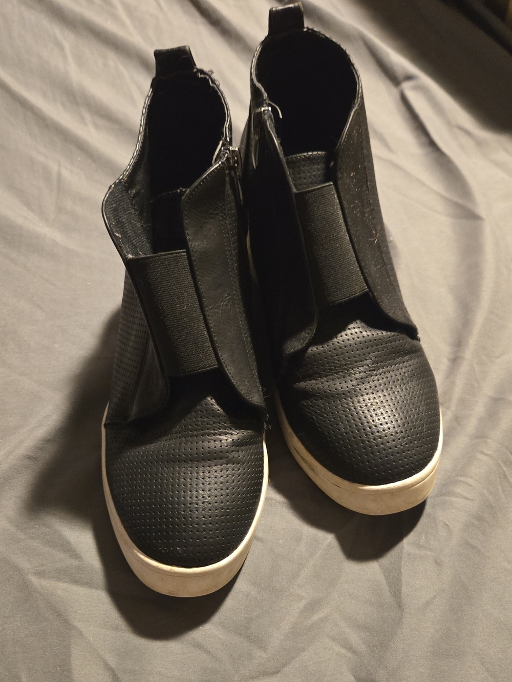 Black Slip-On Wedge Sneakers - Women